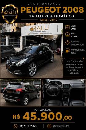 PEUGEOT 2008 1.6 16V FLEX ALLURE 4P AUTOMÁTICO